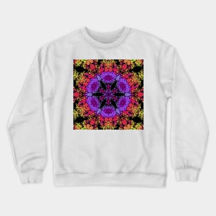 Dot Mandala Flower Purple Orange and Yellow Crewneck Sweatshirt